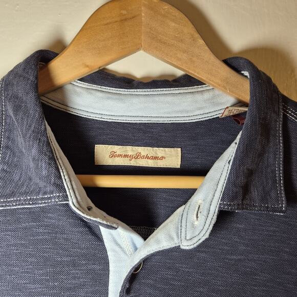 Tommy Bahama Polo Shirt Blue Soft Casual Golf Workwear Size X-Large - Picture 3 of 10